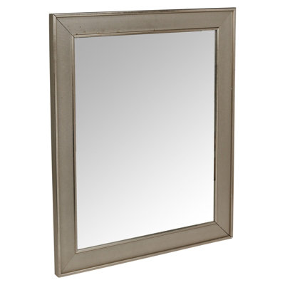 URBNLIVING Silver Wall Mounted Large Wooden Framed Mirror Living Room Bedroom  Home Decor, 60x50cm