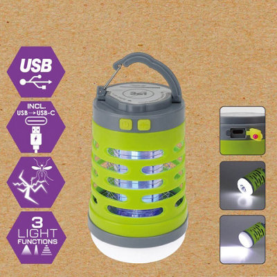 URBNLIVING USB Rechargeable Insect Repeller Lamp Mosquito Fly Killer Trap Zapper Portable Tent Light for Travel Camping