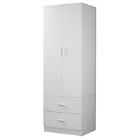 URBNLIVING White 2 Door 2 Drawer Wardrobes - a storage solution designed to cater to both kids and adults