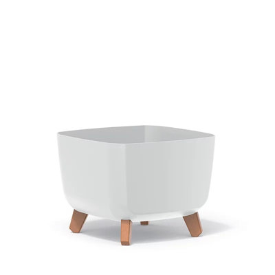 URBNLIVING White 30cm Square Gracia Planter Flower Pot With Legs Decorative Box Indoor Outdoor Garden