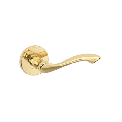 Urfic 2 Pairs 4 Handles Kensington Lever On Rose Handle Polished Brass Diy At Bandq 0257