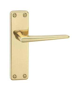 URFIC 2 Pairs (4 Handles) Royale Lever Latch Handle Polished Brass