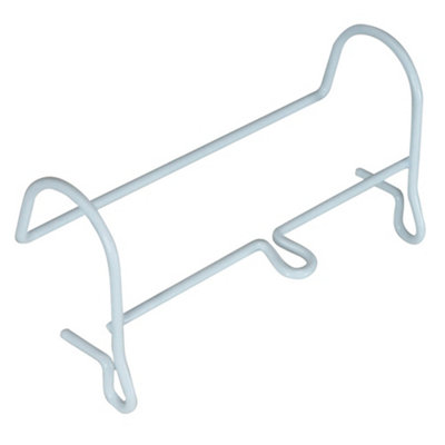 Urine Catheter Bag Hanging Holder - Integrated Inlet Tube Clip - Plastic Coated