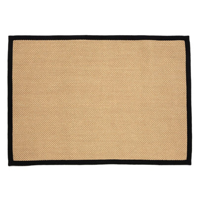 Urmston Sisal Jute 120x170cm Black Colour Tiger Eye Rug | DIY at B&Q