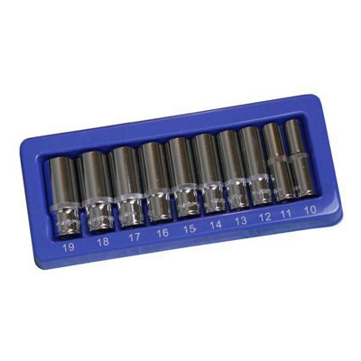 US PRO 10pc 3/8'' DR Deep Sockets Set 10 - 19mm 3237