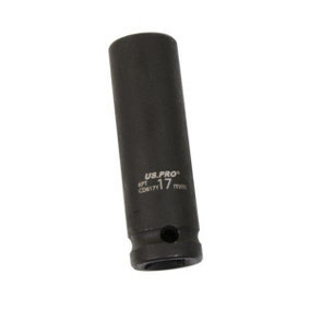 US PRO 17mm 1/2 Dr 6 Point Deep Impact Socket 3753