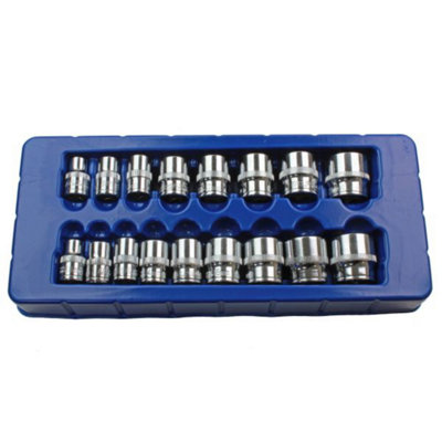 US PRO Professionele 17 Stuk 3/8 Drive 8-24mm Ondiepe Enkele Hex Socket Set