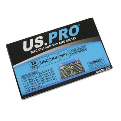 US PRO 24PC UNC/UNF Tap And Die Set 2621