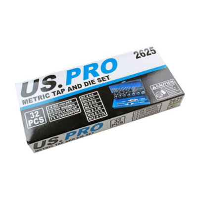 US PRO 32 Piece Metric Tap And Die Set M3-M12 2625