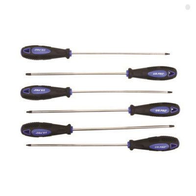 US PRO 6PC Extra Long Star Torx Screwdriver Set 250mm T10 - T30 1591