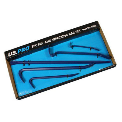 US PRO Gorilla Wrecking Bar Pry Bar 5pc Crowbar Crow Bar Set Kit 6882