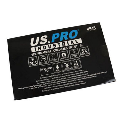 US PRO INDUSTRIAL 9pc Premium Screwdriver Set Slotted Screwdrivers 4545