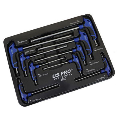 US PRO INDUSTRIAL 9pc Premium T-Handle Star/Torx keys, Screwdrivers Set 4560