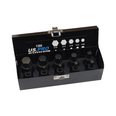 US PRO INDUSTRIAL Impact Hex Bit Socket Set 1/2" Impact Allen Keys H4 ...