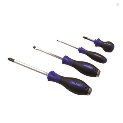 US PRO Tools 10 Piece Screwdriver Set Phillips & Slotted With Magnetic Tip 1621