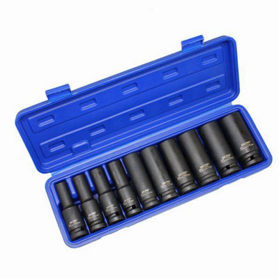 US PRO Tools 10pc 1/2" Dr 6 Point Deep Impact Sockets Metric 10 - 24mm 3725