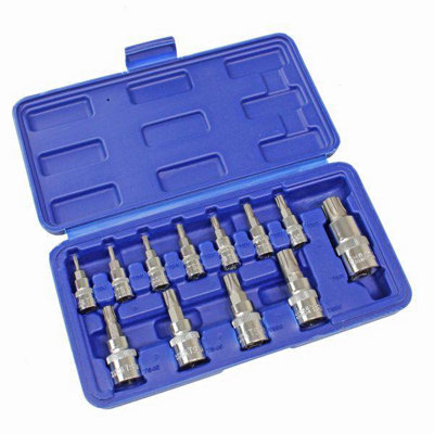 US PRO Tools 12pc 5 Sided Tamper Torx Plus Bit Socket Set T8 - T60 2264