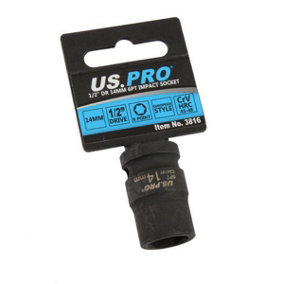 US PRO Tools 14mm Impact Socket 1/2" Drive 6 Point Single Hex 3816