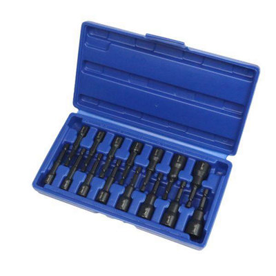 US PRO Tools 15pc 1/4" Hex DR Impact Nut Driver Set Metric