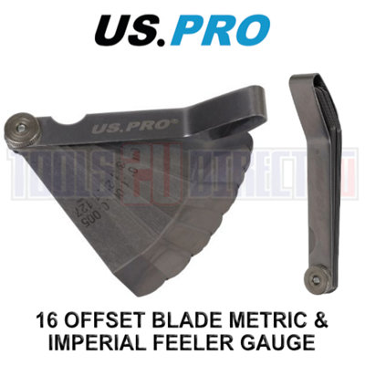 US PRO Tools 16 Offset Blade Metric & Imperial Feeler Gauge 5906