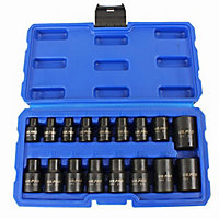 US PRO Tools 17pc 3/8" & 1/2" dr Impact E-Torx Socket Set E5 to E24 3420