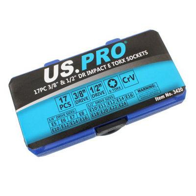 US PRO TOOLS 17PC 3/8