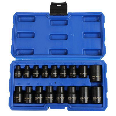 US Pro 28pc 1/4" 3/8" 1/2" E-Torx Star Socket Set E4-E24 3254 5060478389774 - Foto 5