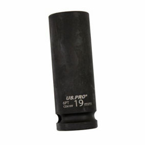 US PRO Tools 19mm 1/2 dr 6pt Deep Impact Socket 78mm Long 3861