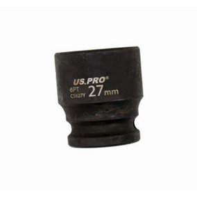US PRO Tools 27mm Impact Socket 1/2" Drive 6 Point Single Hex 3827