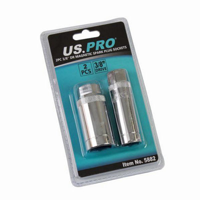 US PRO Tools 2pc 3/8" DR Magnetic Spark Plug Sockets 16 & 21mm 5882