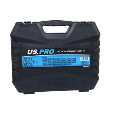 US PRO Set Di 26 Chiavi A Bussola Con Cricchetto, 3/4" E 1" Dr 21-65 Mm - Foto 4