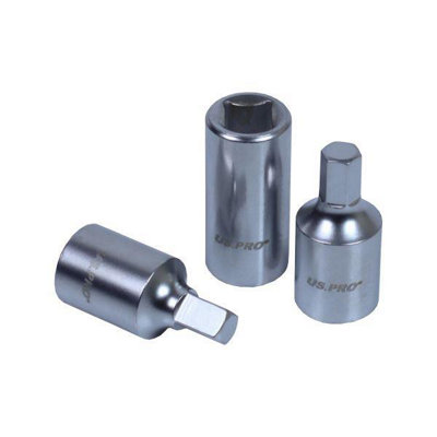 AB Tools 14pc Drain Plug & Sump Key Set - 3/8" Drive, Hex & Square Bits For Oil Changes, Gearbox, Axle & Diff