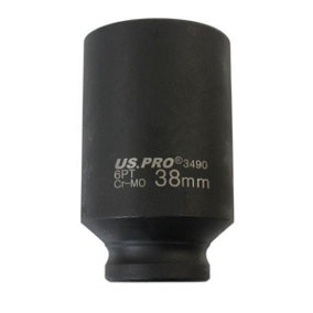 US PRO Tools 38mm 1/2" dr 6 Point Deep Hub Nut Socket, Gearbox etc 3490