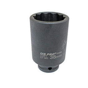 US PRO Tools 38mm 1/2" Drive Axle Hub Nut Socket 12 Point Deep Impact Socket 3488