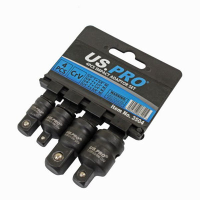 US PRO Tools 4 Piece Impact Adaptor Set 1/4" 3/8" 1/2" step up/down ...
