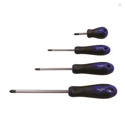 US PRO Tools 4 Piece Japanese Industry Standard Screwdriver Set JIS ph1,2,3 - 1616