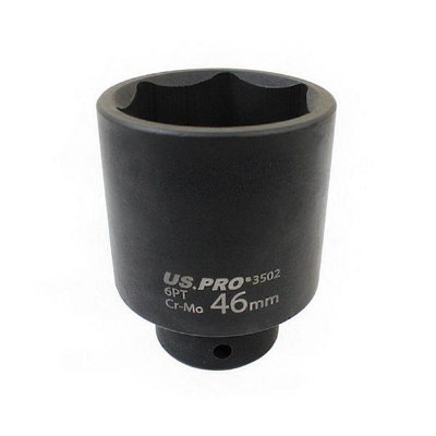 US PRO Tools 46mm 1/2" dr 6 Point Deep Impact Socket 79mm Long 3502