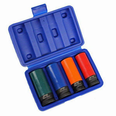US PRO Alufelgen-Stecknüsse Set – 4 Größen (17, 19, 21, 22 Mm) Mit Kunststoffschutz Für Schonendes Felgenwechseln