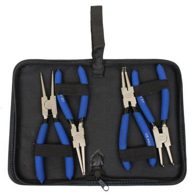 US PRO Tools 4PC 7" NI-FE Finish Circlip Pliers Set In Zip Case 2278