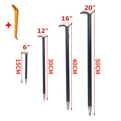Lot De 4 Barres à Talon (Podgers) US PRO Tools | 150, 300, 400, 500 Mm | Acier Forgé Pour Alignement Et Levage