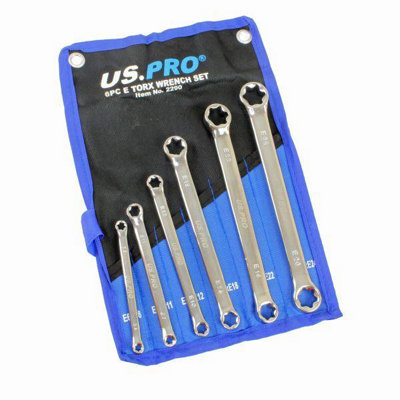 US PRO Tools 6pc E-Torx / Female Torx Star Wrench Spanner Set E6 - E24 2290