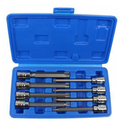 Spline Bit Socket Set 3/8″ Drive 8pc M4-M14 50mm Long Trident Tools T120700 112627914302