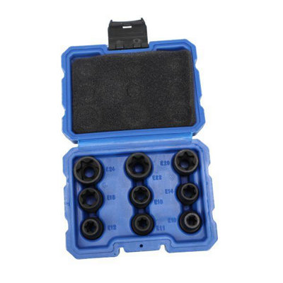 thumbnail image 2 of US PRO Tools 10pc E-Torx Socket Set – 1/4 & 3/8 Drive, E4 To E18, On Rail, Part 2221 2 of 5