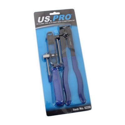 US PRO Tools CV Clamp Tool and CV Joint Boot Clamp Pliers Set 6258