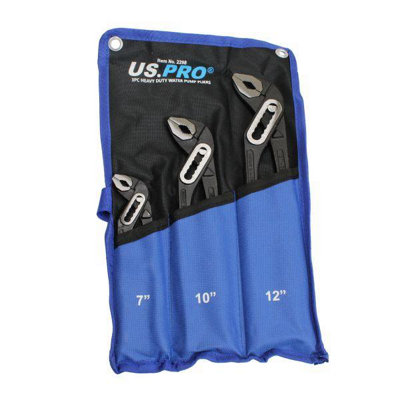 US PRO Tools Heavy Duty 3pc Water Pump Pliers Set 2298