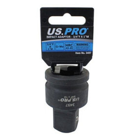 US PRO Tools Impact Socket Adaptor Step Up Adapter 3/4 Inch F to 1 Inch M 3497