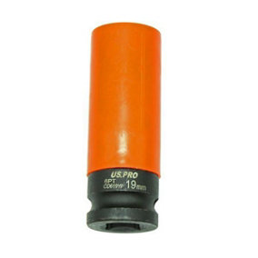 US PRO Tools Single 1/2" Dr 19mm Deep Impact Alloy Wheel Socket 3759