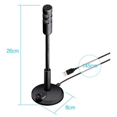 USB Desktop Microphone Plug and Play Computer PC Laptop Microphone Mic ...