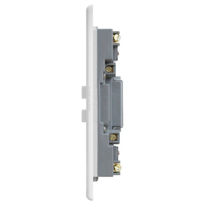USB Double Wall Plug Socket With 2 USB Charger Port Outlets White ...