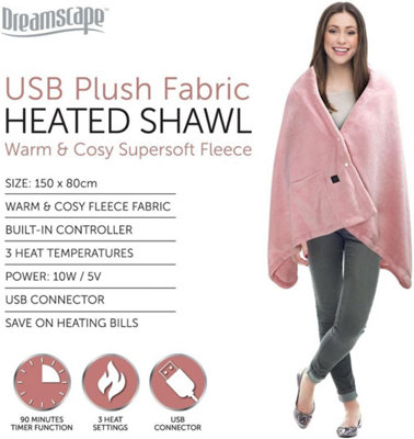 USB Heated Blanket, Heated Blanket Battery Powered, Wearable Heated